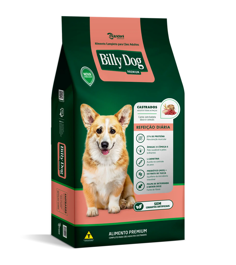R. CAES ADULTO BILLY DOG CASTRADO REFEICAO DIARIA 1 KG