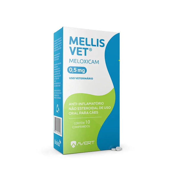 Mellis Vet 0,5mg Anti-inflamatório para Cães 10 comprimidos