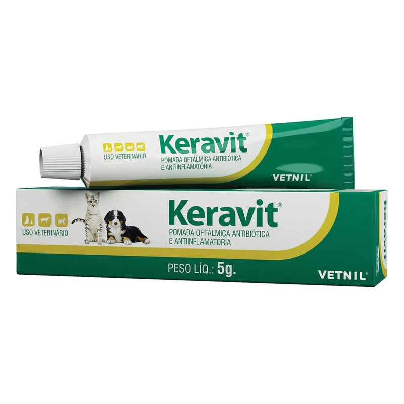 Keravit Pomada Oftálmica para Cães e Gatos 5 g