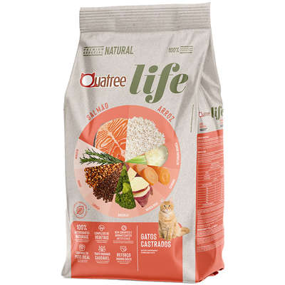 QUATREE LIFE GATOS CASTRADOS SALMAO E ARROZ 10.1KG