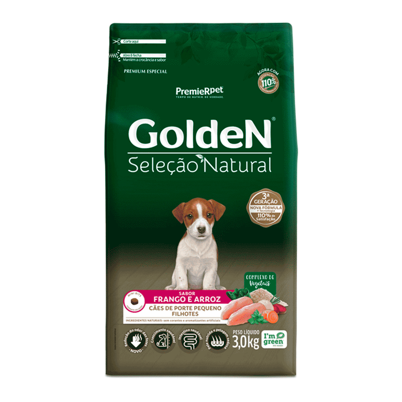 GOLDEN SELECAO NATURAL CAES FILHOTES MINI BITS 3,0 KG